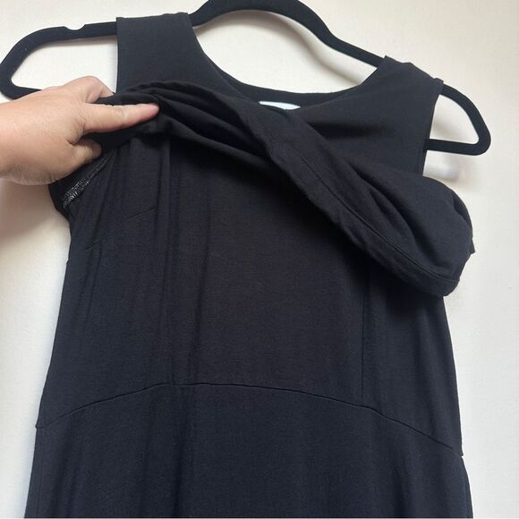 Cuyana Black Asymmetrical Overlay Dress Size X-Small - Picture 3 of 10
